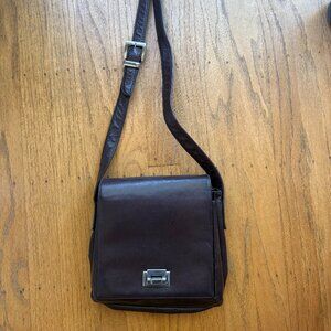 Perlina Crossbody Leather Purse Handbag Brown
